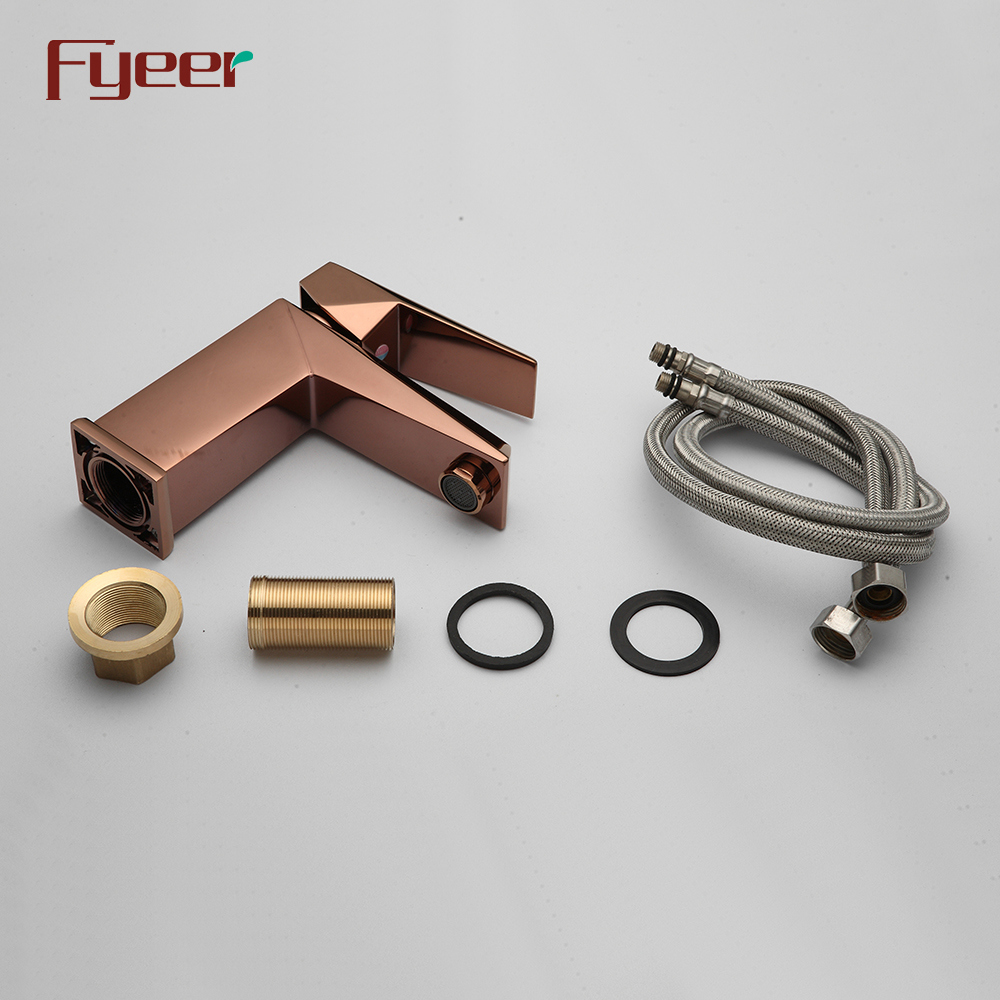 Fyeer Rose Gold Solid Brass Basin Faucet