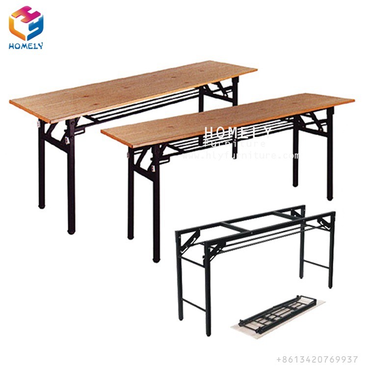 Hotel Restaurant Round Rectangle Folding Wooden MDF Laminate Dining Table