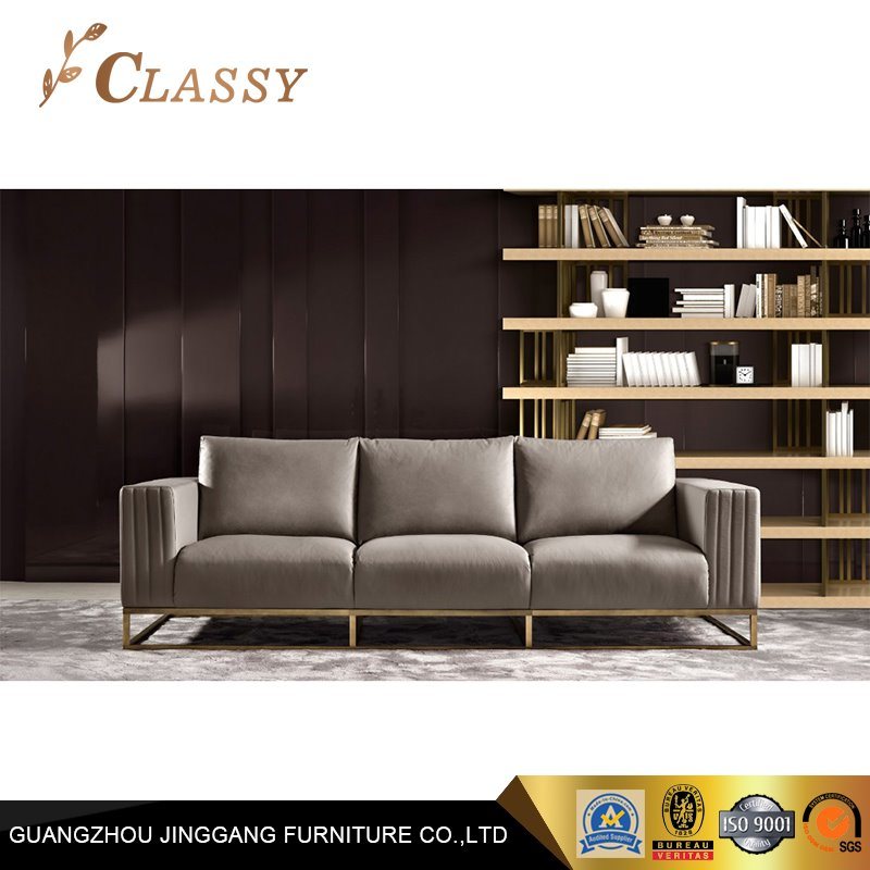 Three Seaters Modern Leather Office Sofa for Loving Room