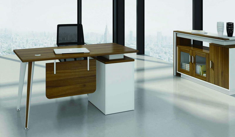 Good Quality Melamine Staff Office Computer Table with Metal Frame (CM75)