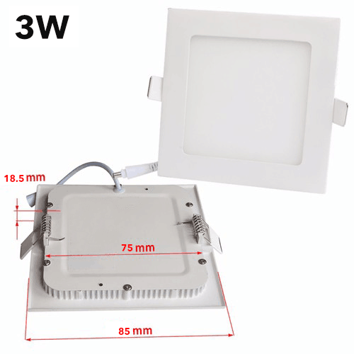 Super Bright Square Ultra Slim 3W LED Panel Light