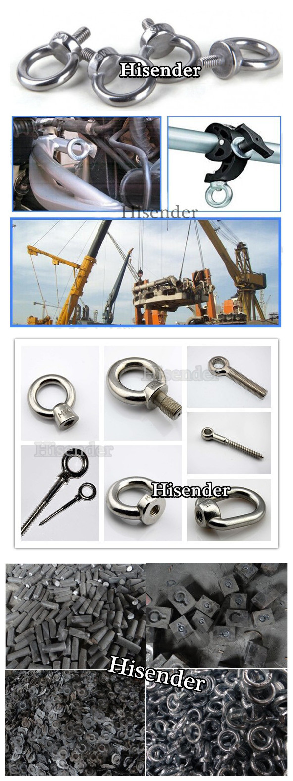 Stainless Steel304/316 Lifting DIN580 Eye Bolt with Certificate