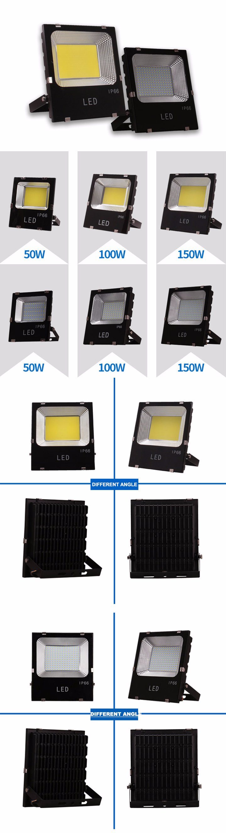 High Power Outdoor LED Flood Light with COB/SMD