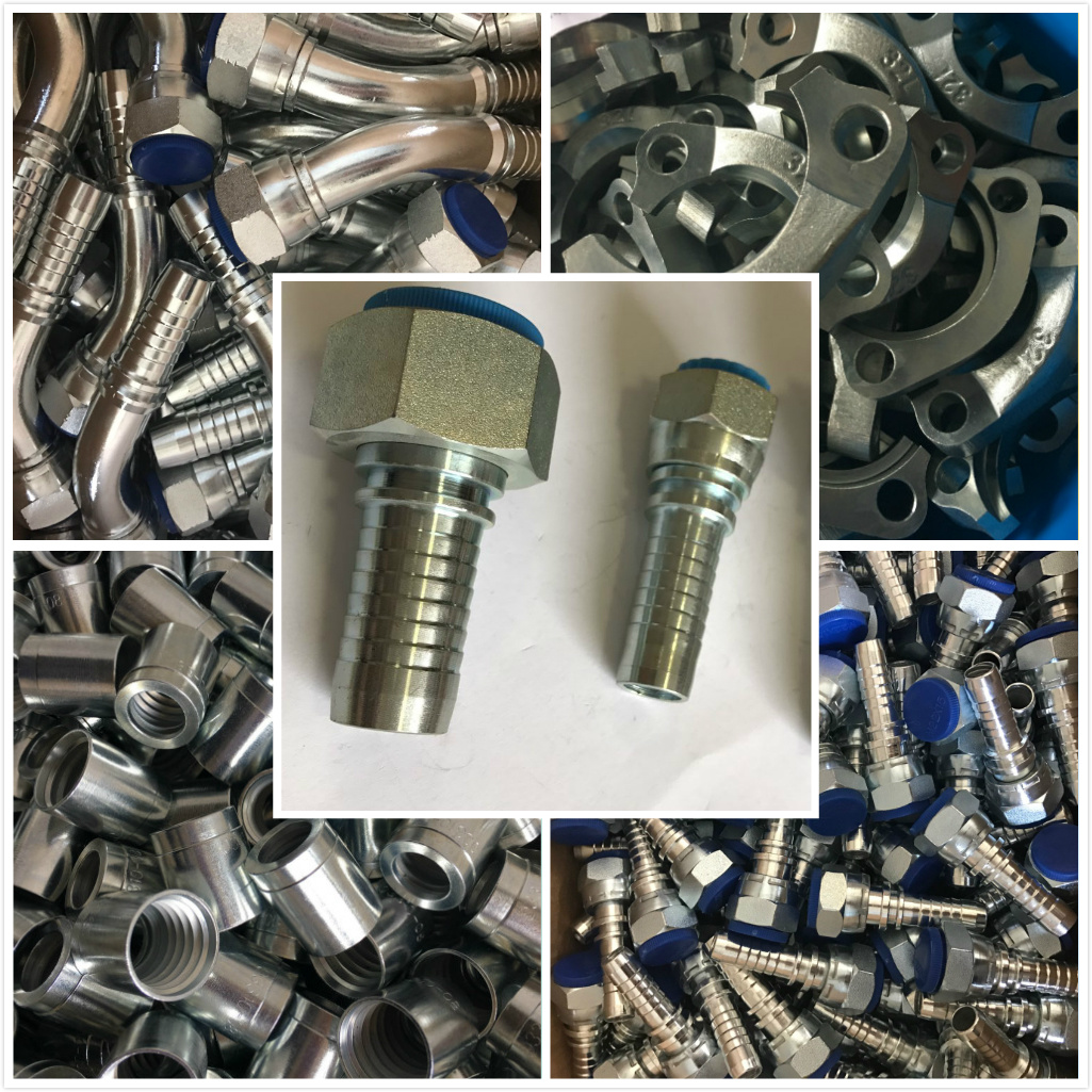 Hydraulic Hose Crimp Fitting Two Piece Connector Jic NPT Bsp Thread