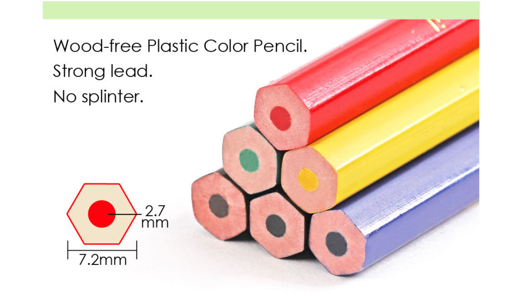 7 Inch 6 Colors Plastic Color Pencil