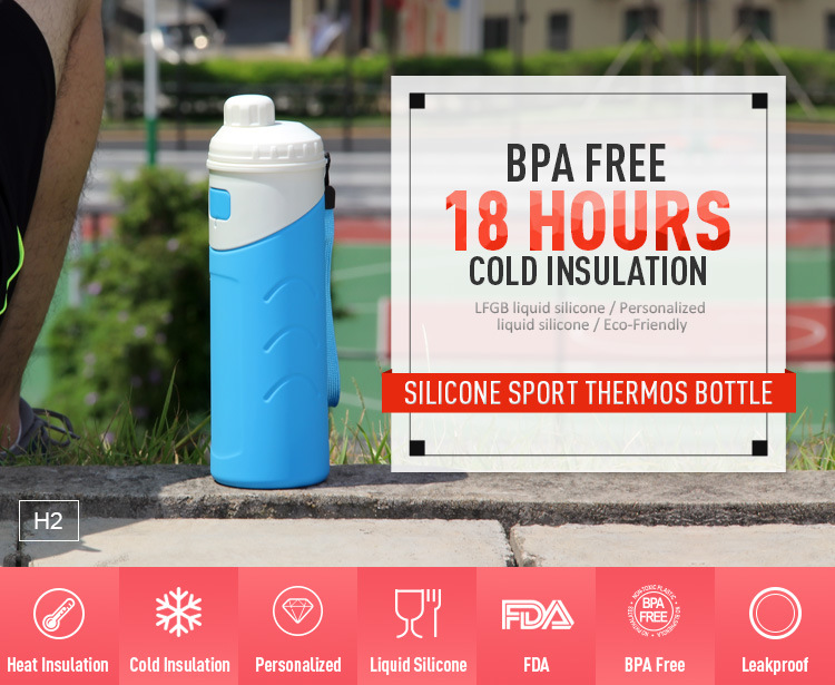 BPA Free Silicone Insulation Bottle Wide-Mouth Vacuum Flask