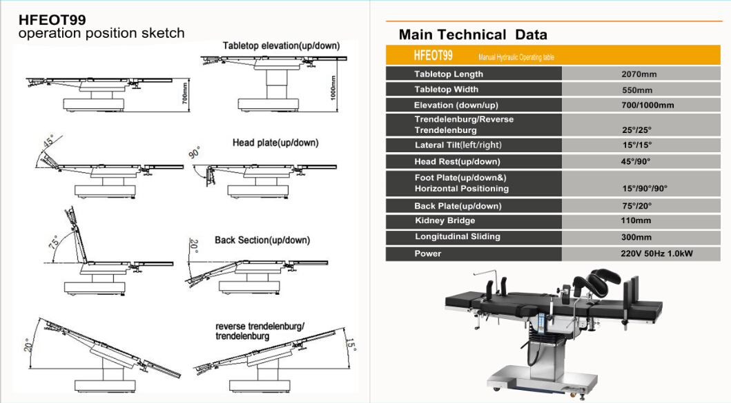 Electrical Multifunctional Fluoroscopic Examination Bed