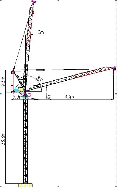 Qtd4015 6ton Luffing Jib Tower Cranes Heavy Equipment Construction