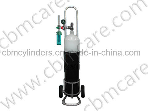 Chrome Plated Oxygen Cart for Aluminum Cylinders