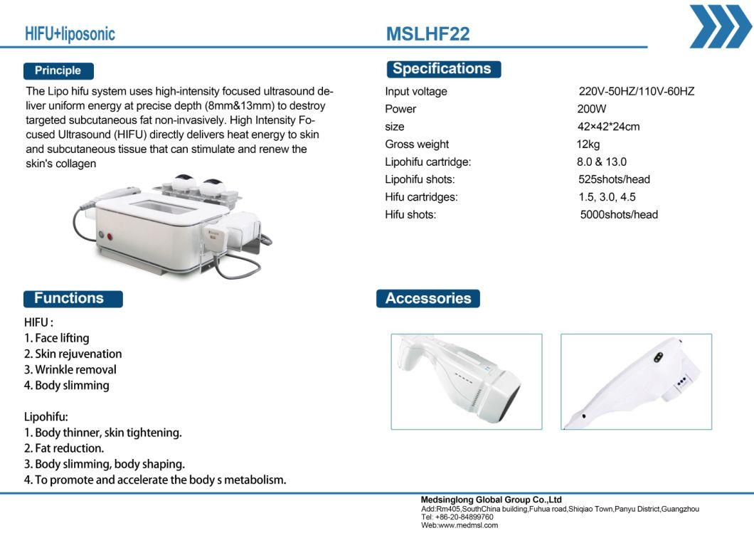 Good Design Beauty Equipment 2 in 1 Hifu Ultrasound for Facial & Body Treatment