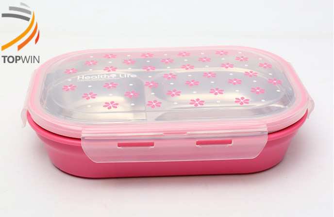 1100ml 2 Layer Stainless Steel 3 Compartments Bento Box