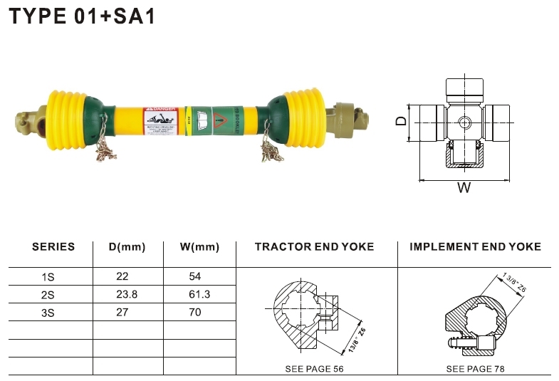 Pto Shaft 01+SA1 for Agriculture Machinery