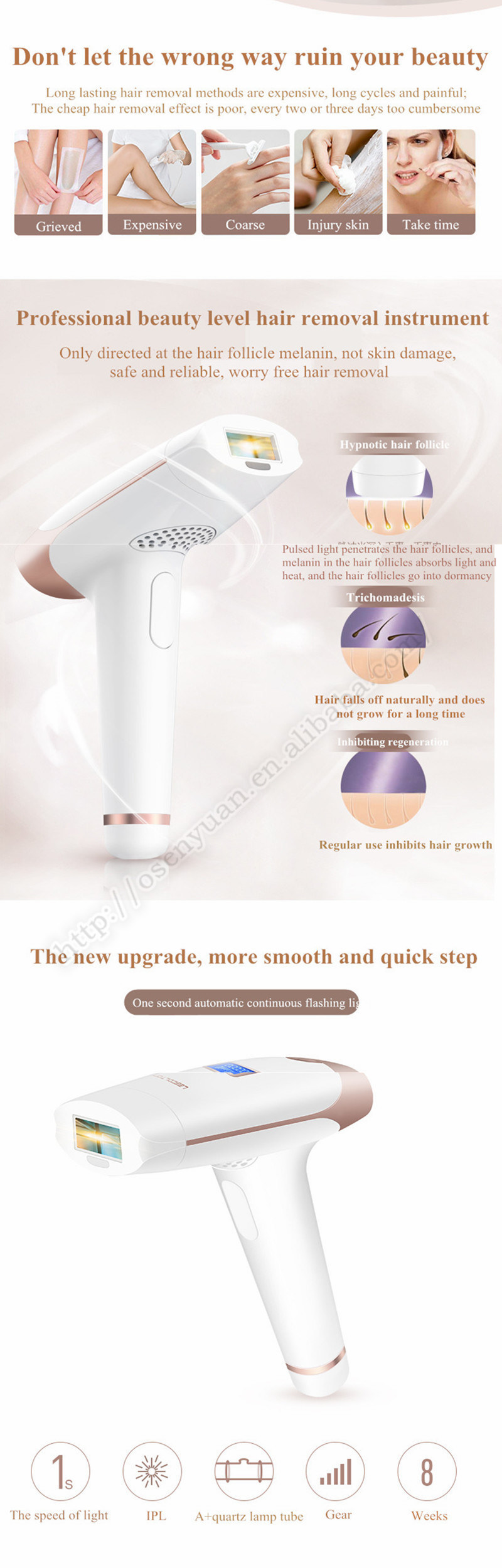 Hair Care Tools IPL Permanent Hair Removal Machine LCD Display