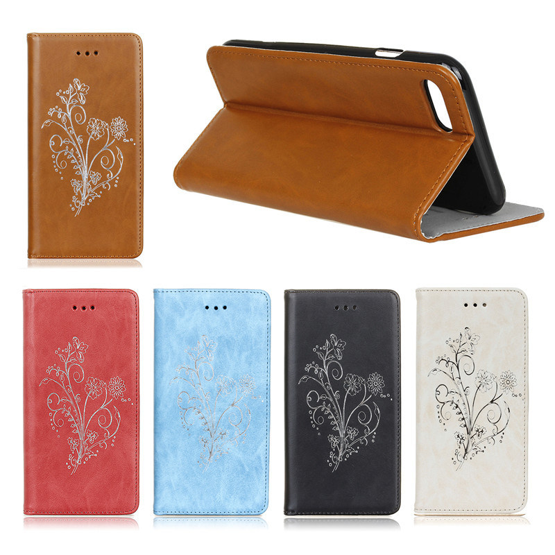Hot Selling Stamping Folio Luxury Leather Flip Phone Case Universal for iPhone 6/7/8