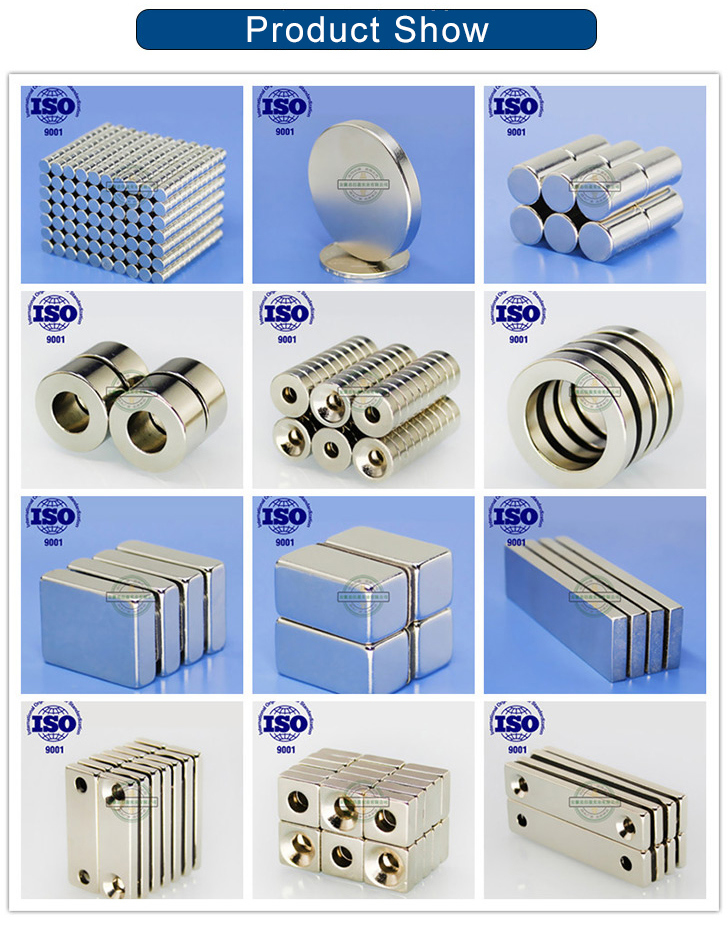 Permanent Rare Earth Square Magnets with Countersunk Screw or Hole