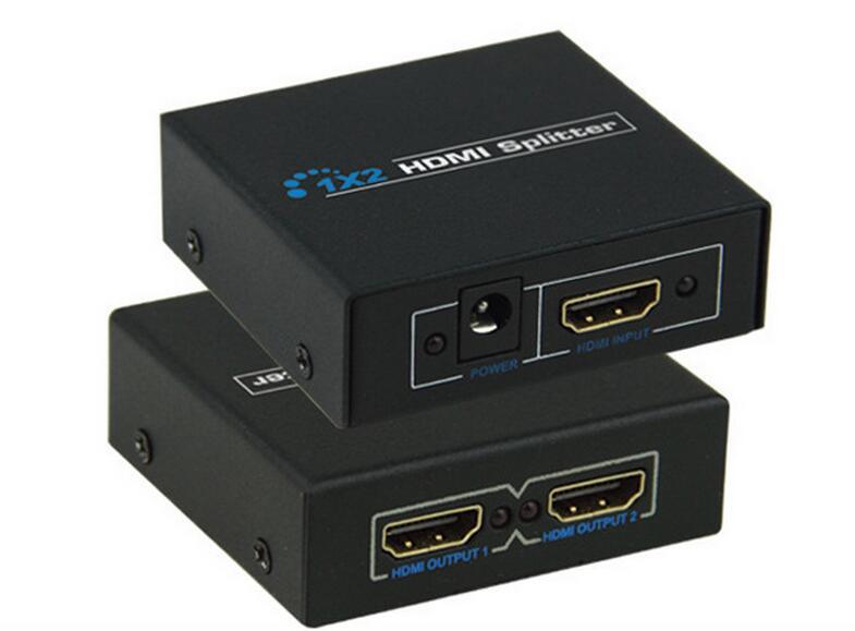Full HD 1080P 2 Port HDMI Splitter 1X2 (1*2) with Power Adapter HDMI 1.4 Video Audio Switch