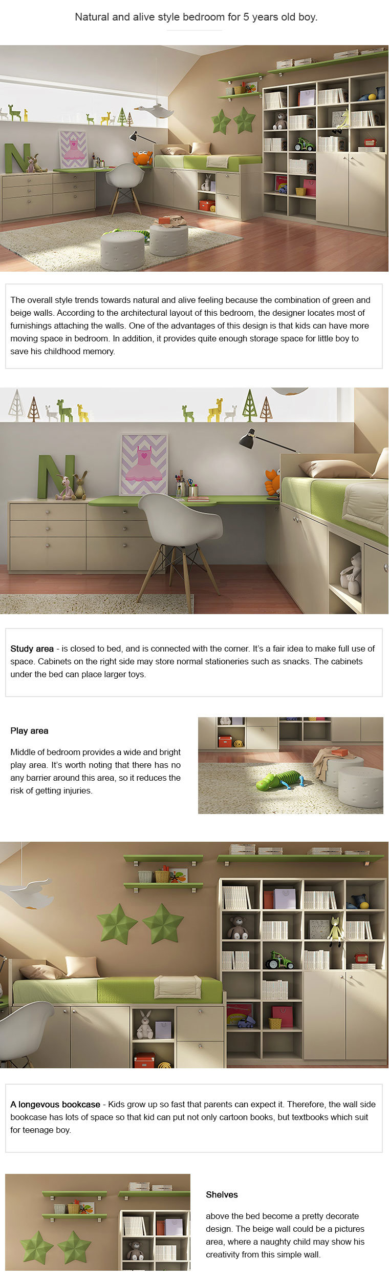 Oppein Eco-Friendly Customized Children Furniture Kids Bedroom Furniture Set (OP16-KID01)