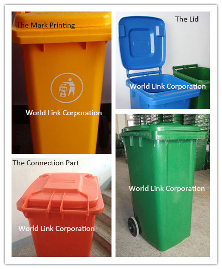 HDPE Wheeled Trash Roll Container for Cleaning