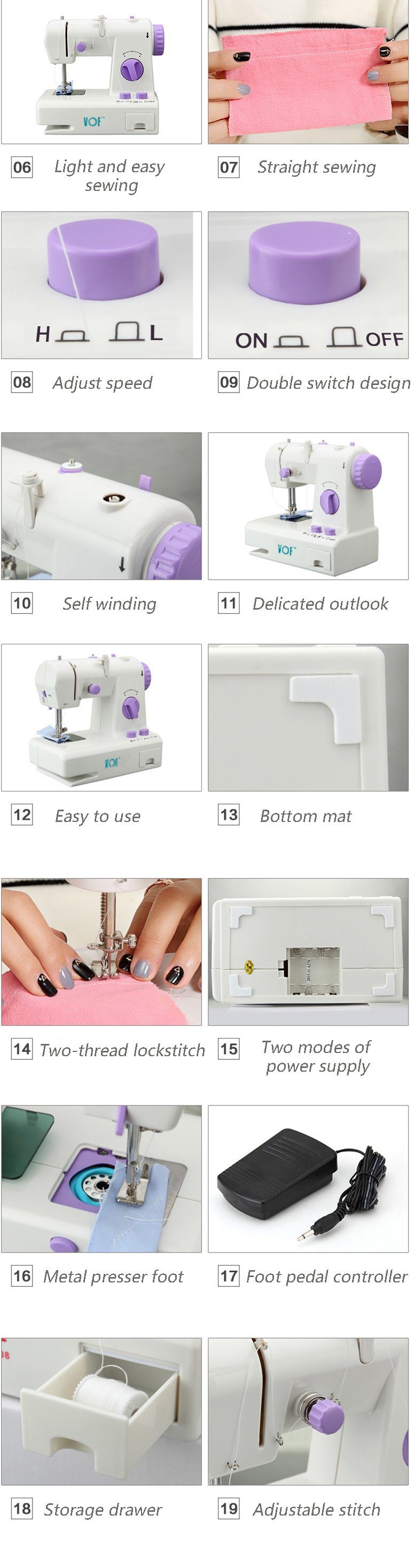 High Quality Household Mini Lockstitch Sewing Machine (FHSM-208)