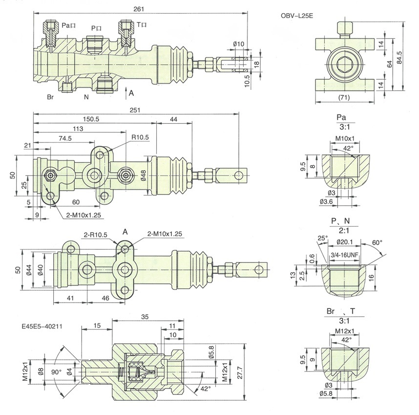 Hydraulic Foot Pedal Valve Obvf for Forklift Brake System