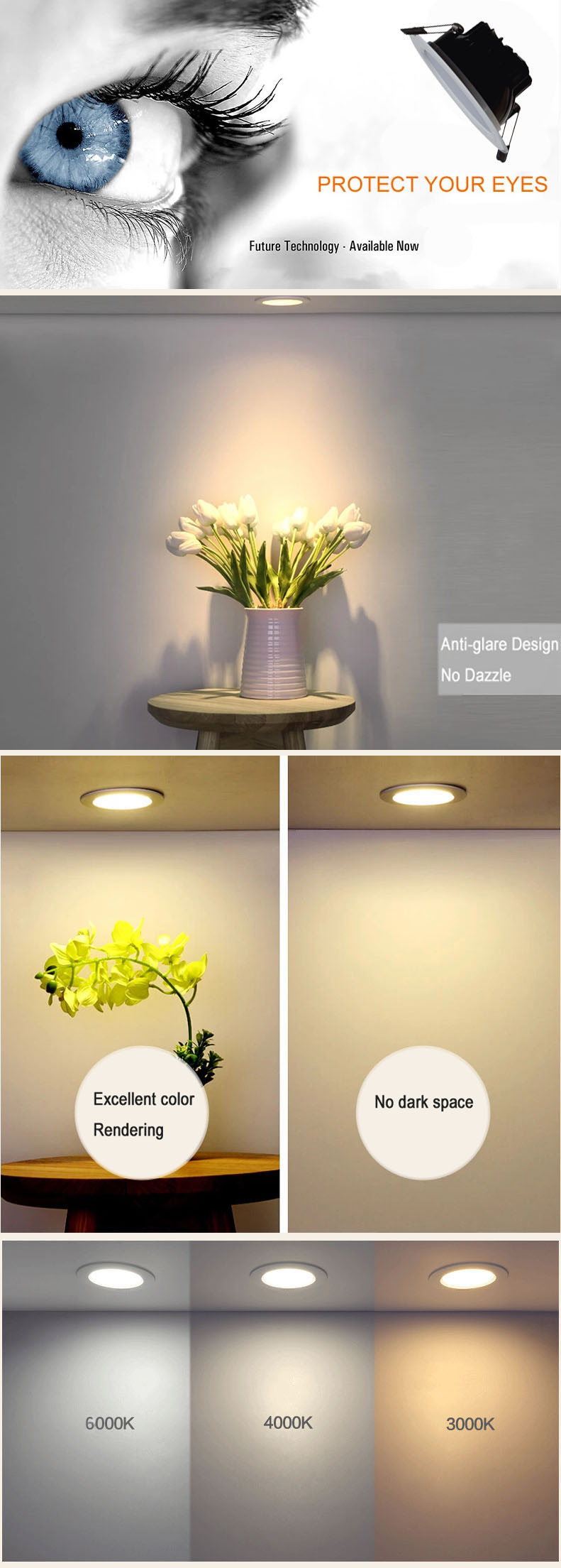 12W 18W LED Ceiling Lamp Dimmable LED Downlight