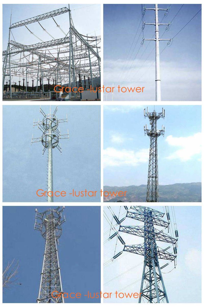 ISO9001 Certified Steel Tube Telecommunication Towers for Mobile Phone From Factory