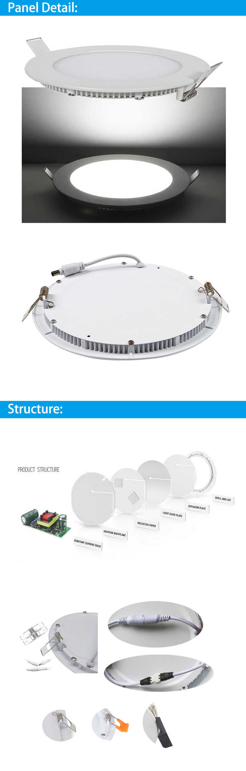 18W - Dimmable - Ultra Thin LED Panel Light - Cold White - Round