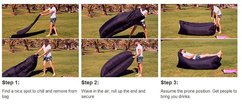 High Quality Lamzac Hangout Inflatable Air Sleeping Bag with Travelling Camping Laybag