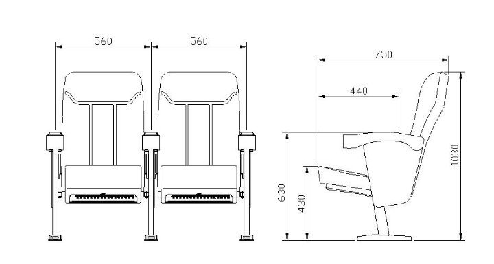 Made in China Best Price PP Back Cover Cinema Seat