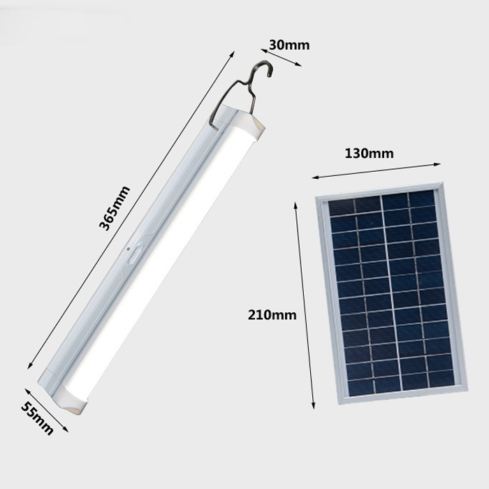 5W Remote Control Solar LED Rechargeable Tube Lamp Light Multifunctional Outdoor Portable Camping Solar Fluorescent Lamp