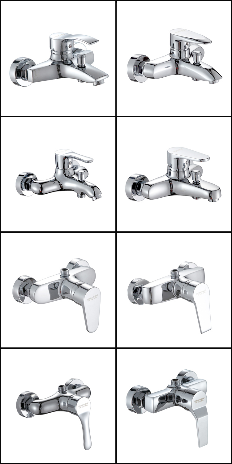 Muslim Bathroom 3 Way Square Wall Mounted Zink Thermostatic Bath Shower Mixer Tap Set