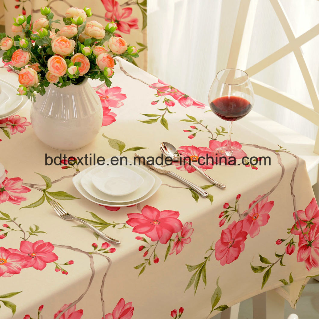 Wholesale Round 100% Polyester Table Cloth for Hotel and Wedding