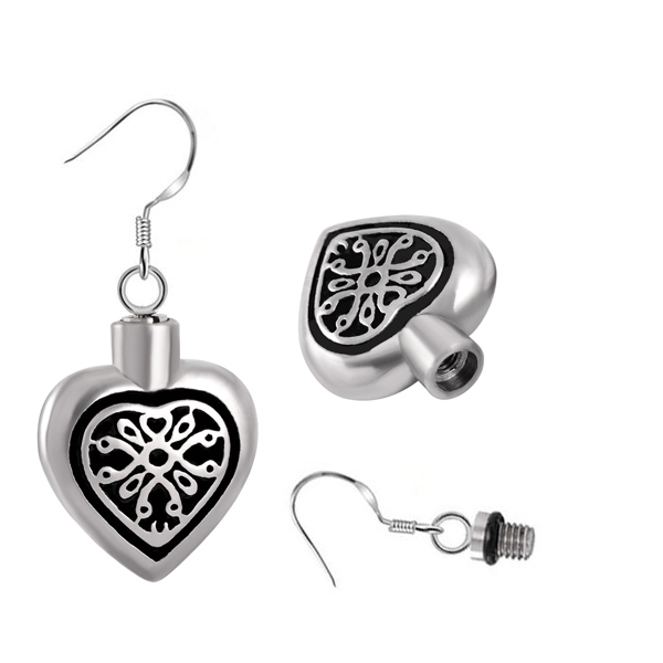 316L Stainless Steel Human Pet Cremation Ash Urn Earrings