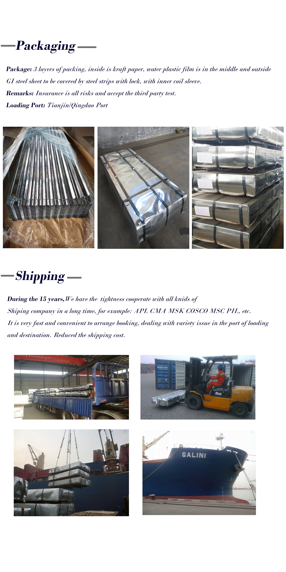 Carbon Steel Galvanised Corrugated Metal Sheets with SGS