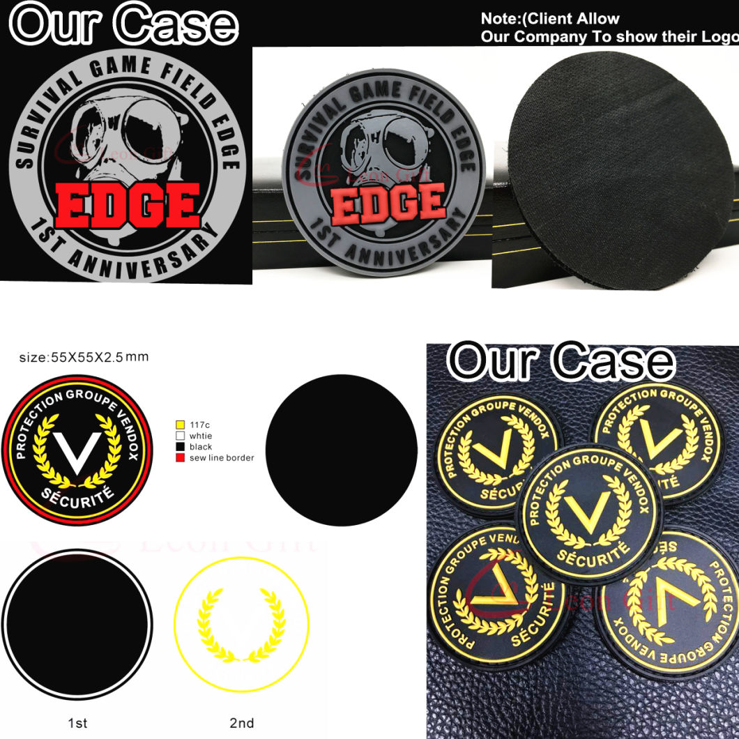 Factory Custom Military Rubber PVC Patches with Velcro