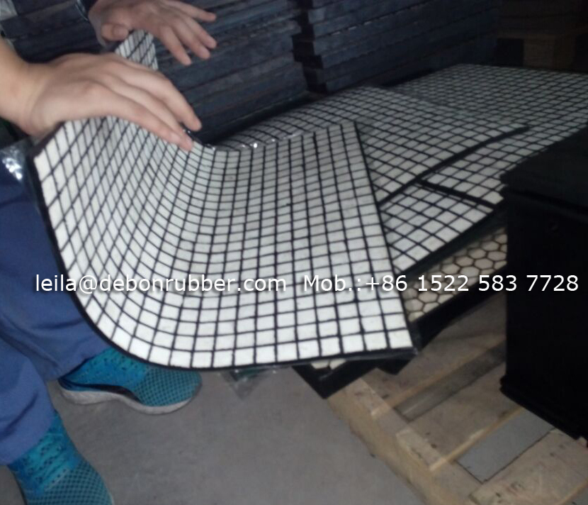 Alumina Ceramic Tile Vulcanized in Rubber Ceramic Panel for Aggregate