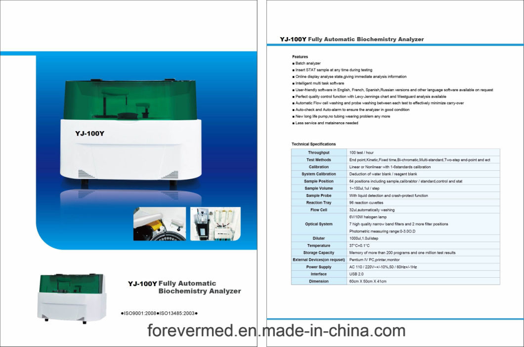 for Hospital Automatic Biochemistry Analyzer Testing Medical Equipment