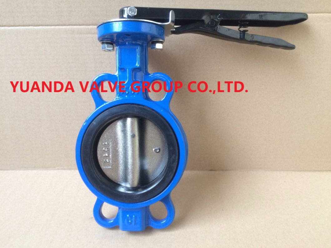 Universal Standard wafer type cast iron body 304 disc EPDM seat Butterfly Valve with gear