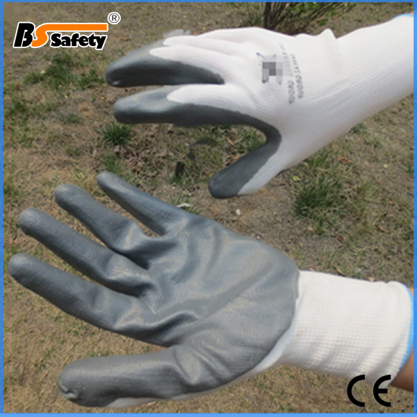 35grams Cheap Nitrile Coated Working Safety Gloves with Logo Printing