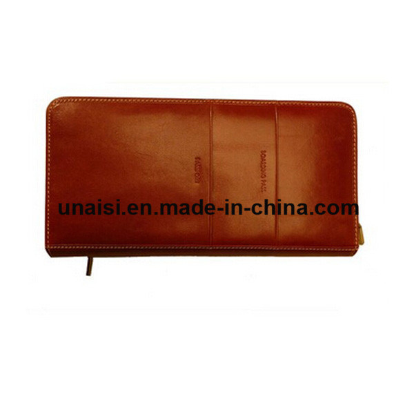 Large Capacity Genuine Leather Travel Wallet Purse Passport Holder