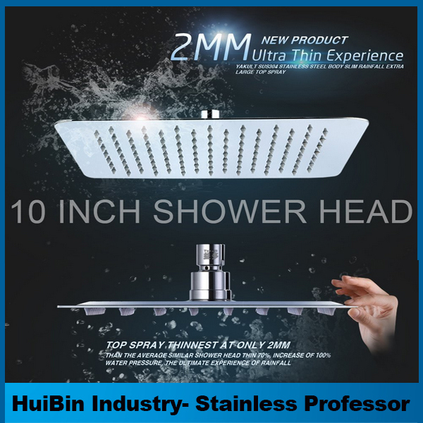 Durable Stainless Steel Square Mega Size 9-Inch Chrome Face Rainfall Showerhead
