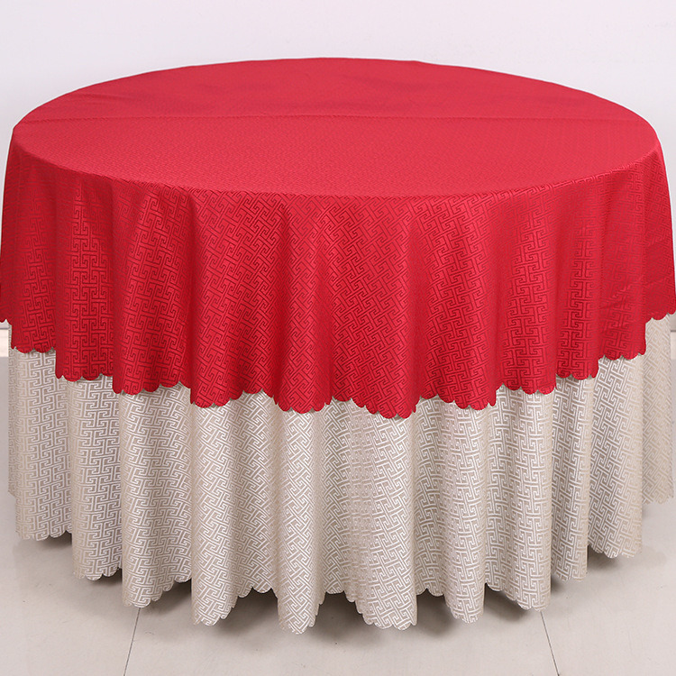 Customized Size Elegant Style Red Color Table Cloth Hotel Table Cloth