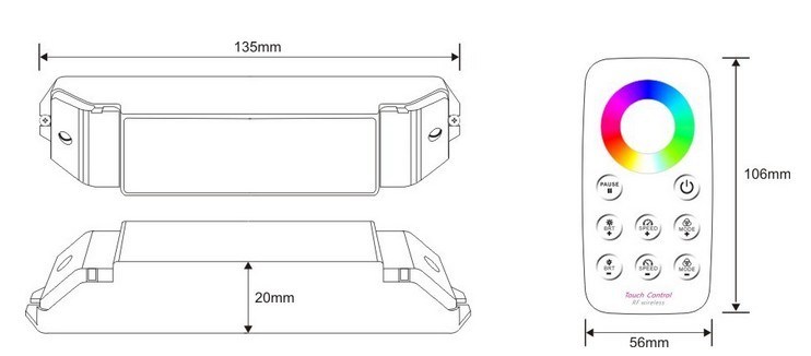 Single Color Dimmer Remote Control Hl-T1+R3