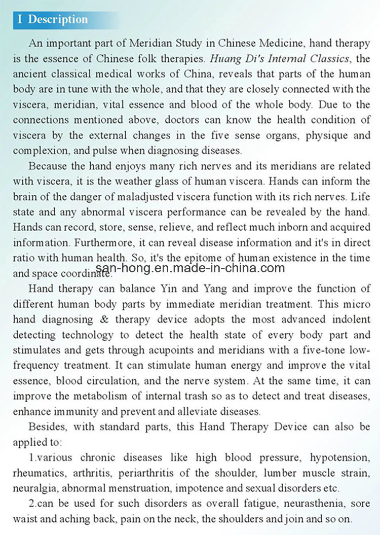 Health Device Hand Points Diagnostic Body Massager Machine Health Care Machine Ce
