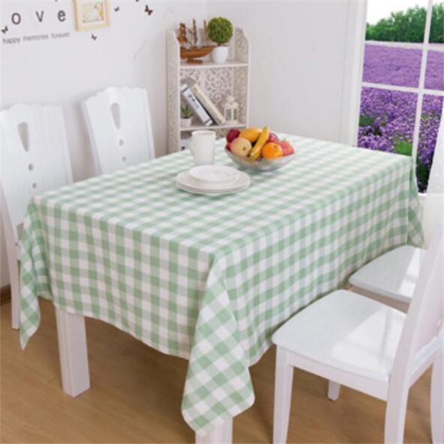 Durable Check Fancy Cotton Dining Table Cover
