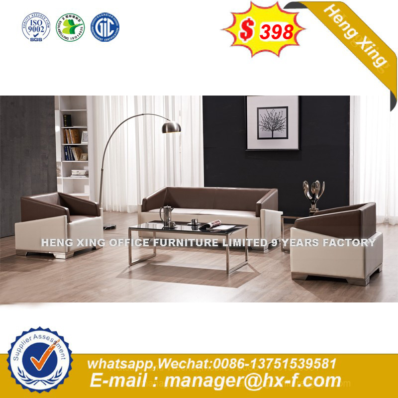 China Wooden Furniture Genuine Leather Office Waiting Room Sofa (HX-S303)