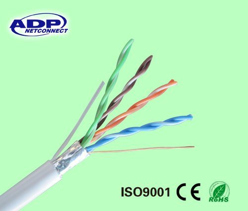 Best Price 24AWG 0.5mm Solid Bare Copper FTP Cat5e LAN Cable with Messenger