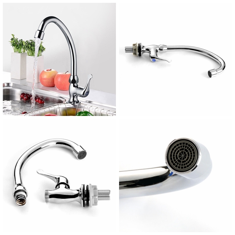 Italy Modern Design Cheap Zinc Alloy Long Neck Movable Kitchen Sink Taps