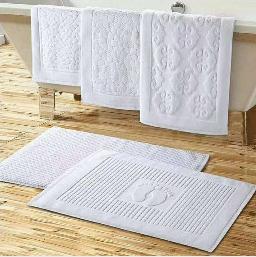 100% Cotton Embossed Hotel Floor Towel Bath Mat