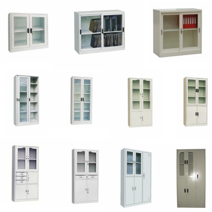 Metal Cupboard with Mirror and Inside Safe Box Steel 2-Doors Filing Cabinet Cmax-FC02-009